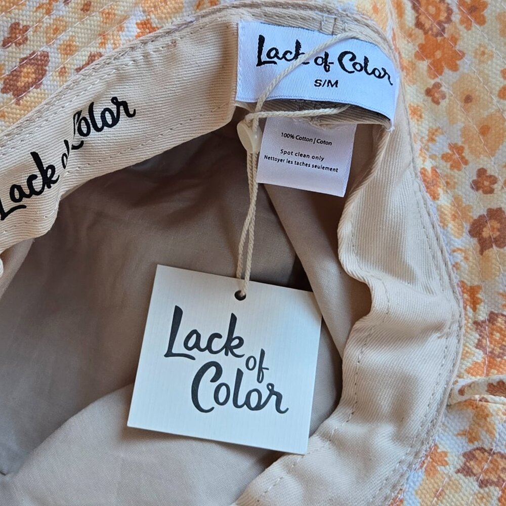 NWT Lack of Color Holiday Sun Hat Peach Bloom Cotton Bucket - Picture 2 of 8